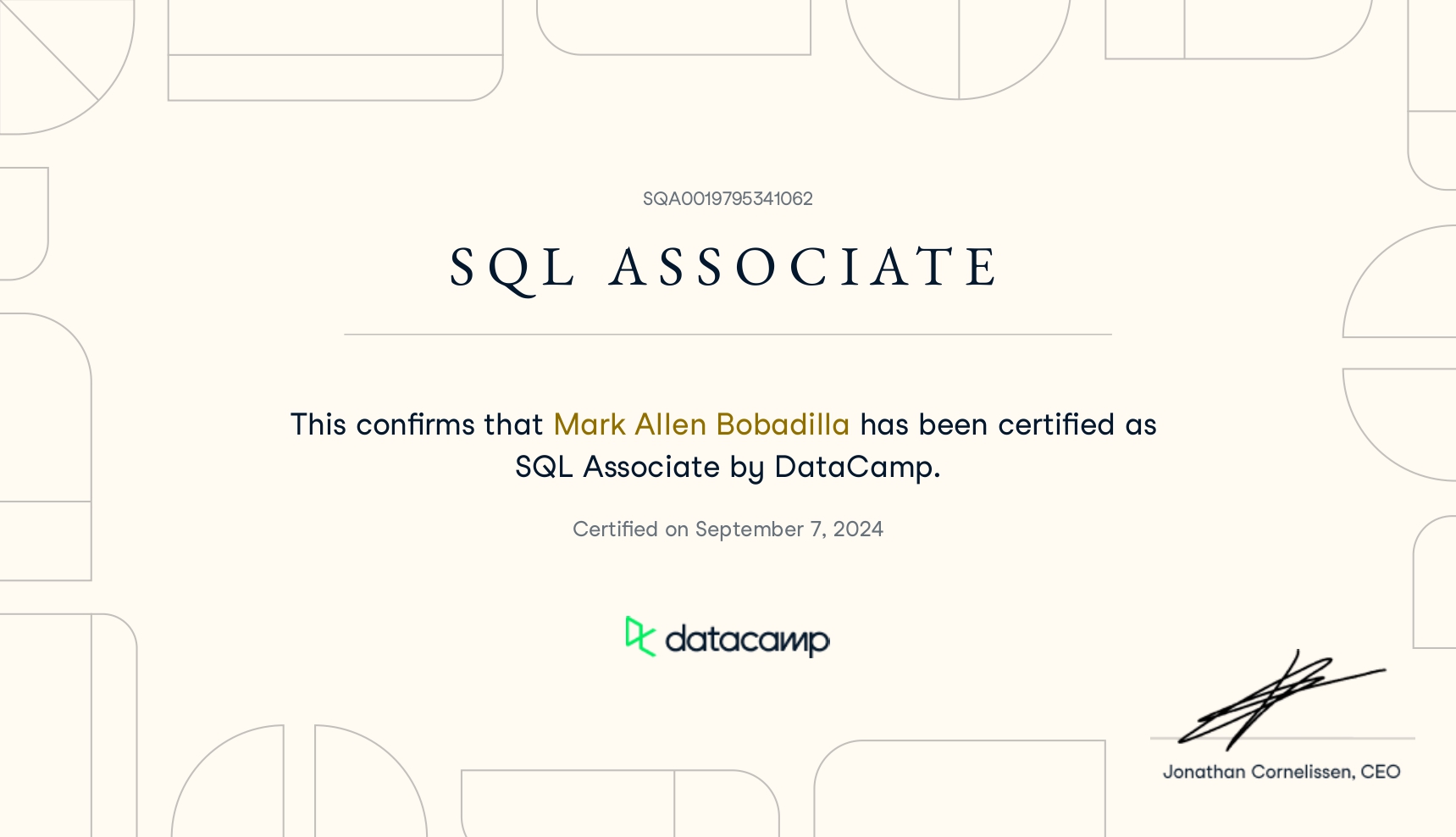 SQL Associate Certificate