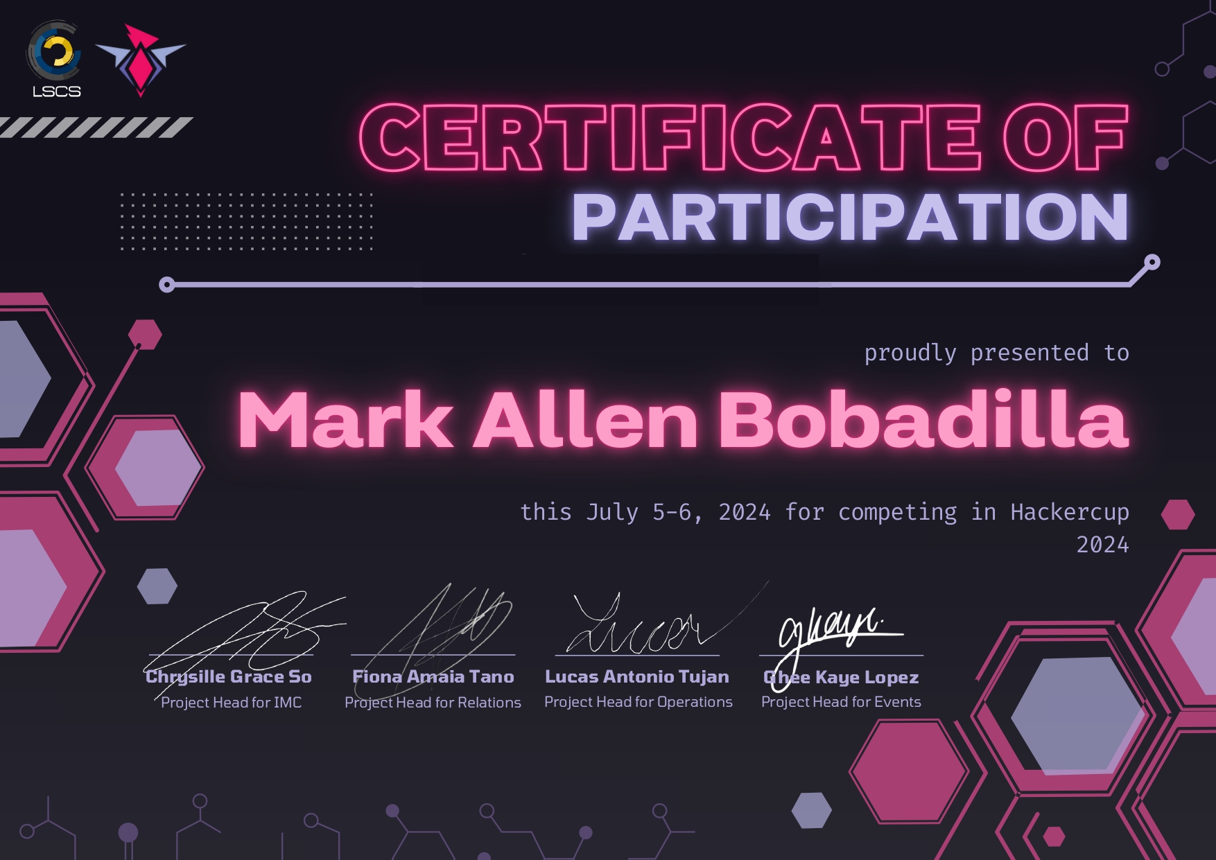 Hackercup Certificate